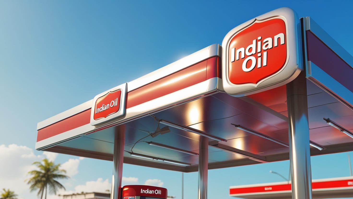[ndian oil petrol pump canopy with logo